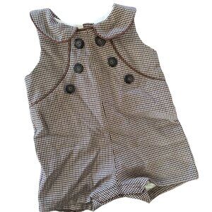 Baby Sophisticates Brown Jon Jon Romper 6-9 Months
